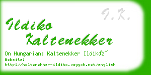 ildiko kaltenekker business card